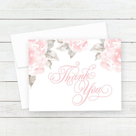 Vintage Rosa-Rose Dankeskarte