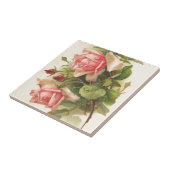 Vintage rosa Rose Fliese (Seite)