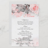 Vintage Rosa-Rose-Hochzeitkarte (Vorne/Hinten)