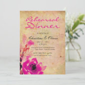 Vintage Rosa-Rose-Hochzeitskarte Probe Einladung (Stehend Vorderseite)