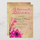 Vintage Rosa-Rose-Hochzeitskarte Probe Einladung (Vorne/Hinten)