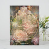 Vintage, rosa Rose im alten Goldstil (Stehend Vorderseite)