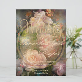 Vintage, rosa Rose im alten Goldstil