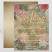 Vintage, rosa Rose in Aquarellfarben (Vorne/Hinten)