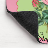 Vintage rosa Rose mit rosa spitzen Rahmen Mousepad (Ecke)