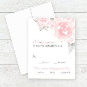 Vintage Rosa-Rose RSVP Karte