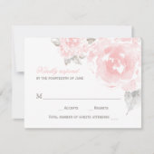 Vintage Rosa-Rose RSVP Karte (Vorderseite)
