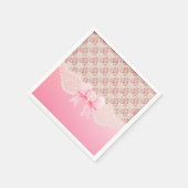 Vintage rosa Rose, Streifen und Leiste Serviette (Ecke)