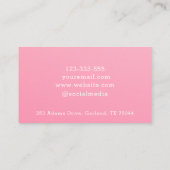 Vintage, rosa Rose, Streifen und Spitzen Visitenkarte (Rückseite)