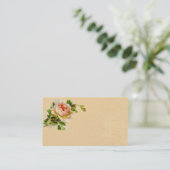 Vintage Rosa-Rose-Visitenkarte Visitenkarte (Stehend Vorderseite)