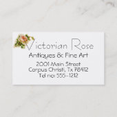 Vintage Rosa-Rose-Visitenkarte Visitenkarte (Rückseite)