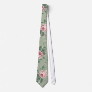 Vintage-Rosa-Rosen-Blumen-Unisex-Krawatte Krawatte