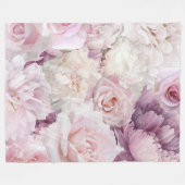 Vintage-Rosa-Rosen-Botanischer-Garten-Fließdecke Fleecedecke (Vorderseite (Horizontal))