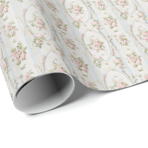 Vintage rosa Rosen Coquette Geschenkpapier