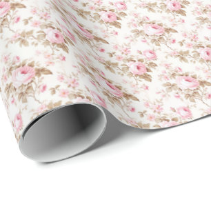 Vintage-Rosa-Rosen-Coquette-Geschenkpapier Geschenkpapier