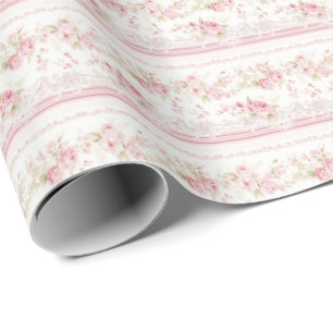 Vintage-Rosa-Rosen-Coquette-Geschenkpapier Geschenkpapier