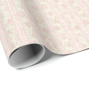 Vintage-Rosa-Rosen-Coquette-Geschenkpapier Geschenkpapier