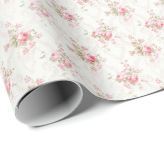 Vintage-Rosa-Rosen-Coquette-Geschenkpapier Geschenkpapier