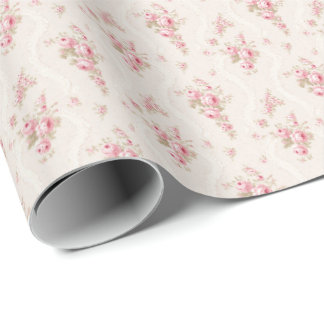 Vintage-Rosa-Rosen-Coquette-Geschenkpapier Geschenkpapier