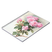Vintage rosa Rosen, die Notizbuch malen Notizblock (Linke Seite)