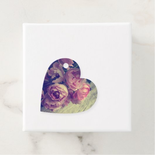 Vintage Rosa Rosen Geschenkanhänger (Beispiel)