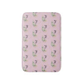 Vintage Rosa Rosen Goldenes Herz Monogramm Badematte (Vorderseite Vertikal)