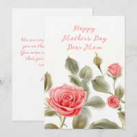 Vintage rosa Rosen Muttertags-Karte