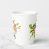 Vintage Rosa Rosen Pappbecher (Rechts)