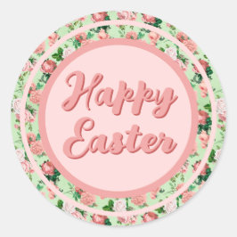 Vintage Rosa Rosen Runder Aufkleber