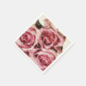 Vintage rosa Rosen Serviette (Ecke)