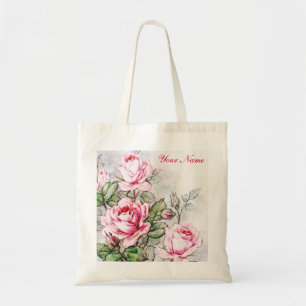 Vintage rosa Rosen Tragetasche