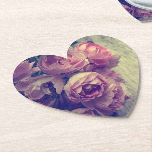 Vintage Rosa Rosen Untersetzer (angewinkelt)