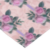 Vintage rosa Rosenlavender Ribbons verblasste Dama Tischdecke (Schrägansicht)