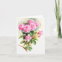 Vintage rosa Rosenmalerei Zurück gelb