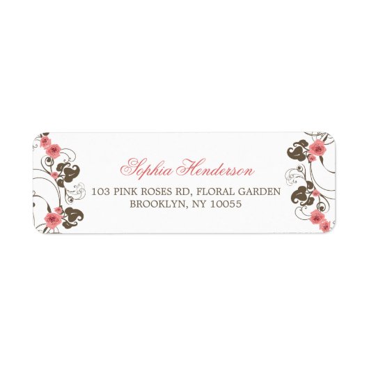 Vintage rosa Roses Fleur Hochzeitsplatten (Vorne)