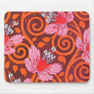 Vintage-Rosa, Rot, Grau Deco-Schmetterlings-Mauspa Mousepad