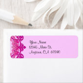 Vintage rosa Rücksendeadressen-Aufkleber (Insitu)