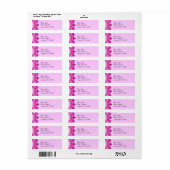 Vintage rosa Rücksendeadressen-Aufkleber (Vorne)