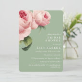 Vintage Rosa Sage Brautparty Hochzeit Einladung (Stehend Vorderseite)