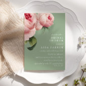 Vintage Rosa Sage Brautparty Hochzeit Einladung