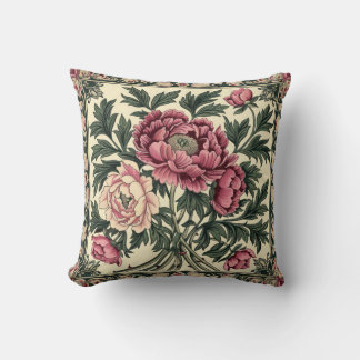 Vintage Rosa & Salbeigrün William Morris Pfingstro Kissen