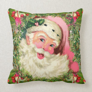 Vintage rosa Sankt für Weihnachten Kissen