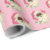 Vintage rosa Sankt Geschenkpapier (Rolleneckpunkt)