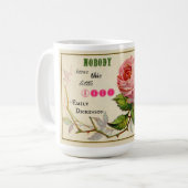 Vintage rosa schäbige Rosen-Kaffeetasse Kaffeetasse (Vorderseite Links)