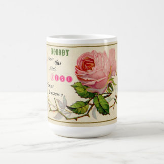 Vintage rosa schäbige Rosen-Kaffeetasse Kaffeetasse