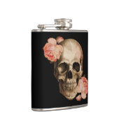 Vintage Rosa-Schädel-Collage Flachmann (Rechts)