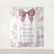 Vintage-Rosa-Schleife Baby-Shower-Foto-Hintergrund
