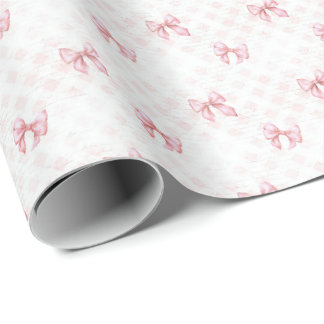 Vintage-Rosa-Schleifen-Coquette-Geschenkpapier Geschenkpapier