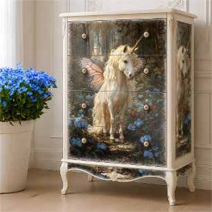 Vintage Rosa Schmetterling Fairy Horse Decoupage C Seidenpapier
