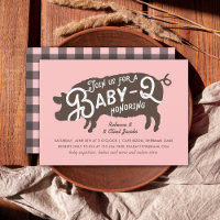 Vintage Rosa Schwein Baby-Q BBQ Babyparty